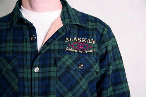 Рубашка Alaskan с мехом синяя клетка