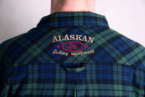 Рубашка Alaskan с мехом синяя клетка