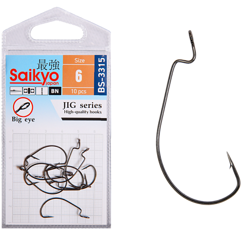 Крючки офсетные Saikyo BS-3315 BN № 6 (10 шт)