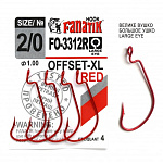 Офсетные крючки Fanatik FO-3312 RED XL #2/0 (4шт)