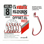 Офсетные крючки Fanatik FO-3312 RED XL #8 (6шт)
