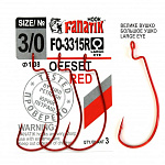 Офсетные крючки Fanatik FO-3315 RED #3/0 (3шт)