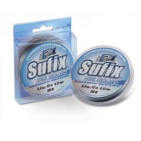 Плетенка зимняя Sufix Ice Braid серая 50м 0.06мм 2,7кг