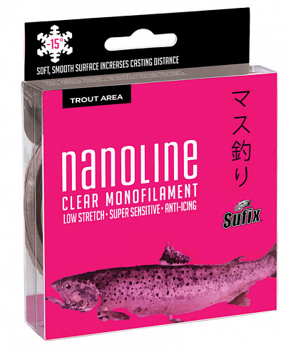 Леска Sufix Nanoline Trout 100м прозрачная 0,12мм 1.36кг