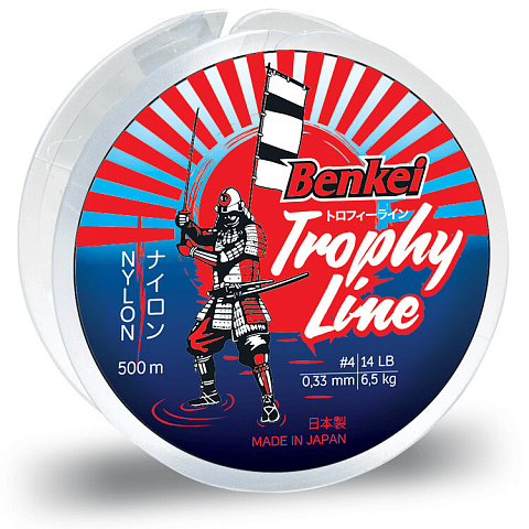 Леска Benkei Trophy Line 500m прозрачный #4 (0,33mm), 8,6kg