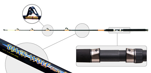 Удилище морское Surf Master Black Wolf 1.80 м (300-500) с роликами