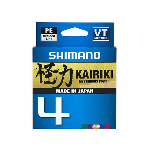 Плетенка Shimano Kairiki 4 PE 150 м 0.28мм 26кг разноцветная