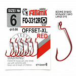 Офсетные крючки Fanatik FO-3312 RED XL #6 (6шт)