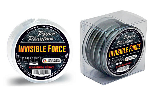Леска Power Phantom Invisible Force CLEAR 0,28mm, 8,5kg 100m