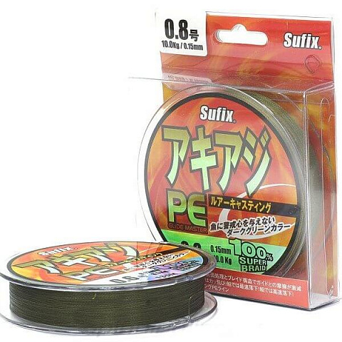 Плетенка Sufix PE Glide Master зеленая 135м 0.12мм 8.1кг/PE0.6