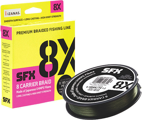 Плетенка SFX 8X 135 м 0.405 мм 46 кг PE 6 заленая 