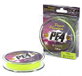 Шнур Power Phantom PE4, 135м, желтый fluo #0,8, 0,14мм, 6,8кг