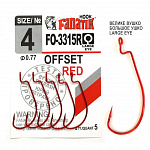 Офсетные крючки Fanatik FO-3315 RED #4 (5шт)