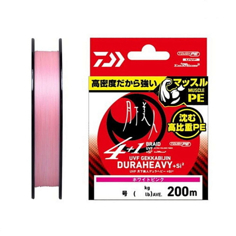 Плетеный шнур Daiwa UVF GEKKABIJIN Duraheavy X4+1+SI2 0.4-200м