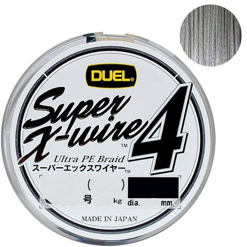 Шнур Duel PE SUPER X-WIRE 4 150m Silver #2.0 13Kg (0.24mm) H3584-S
