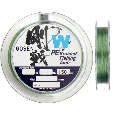 Шнур Gosen W4 braid 150м #0.8 0,153мм/4.6кг зеленый