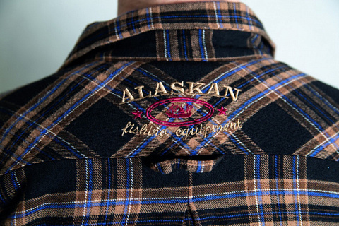 Рубашка Alaskan с мехом коричневая клетка