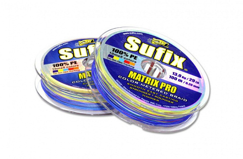 Плетеный шнур Sufix Matrix Pro разноцветный 100-500м 0.23мм 15.5кг